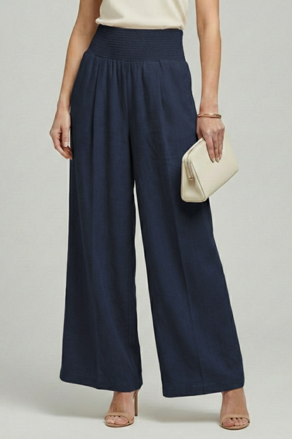 Adalmina | Warm-Weather Wide-Leg Pleated Comfort Trousers