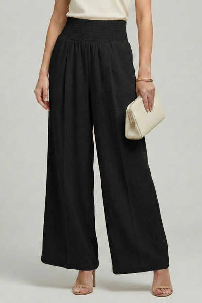 Adalmina | Warm-Weather Wide-Leg Pleated Comfort Trousers