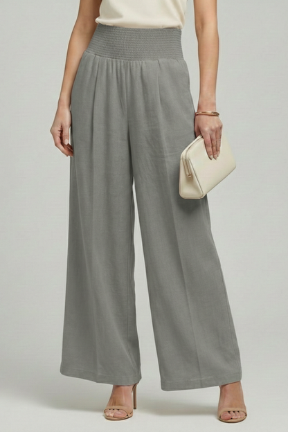 Adalmina | Warm-Weather Wide-Leg Pleated Comfort Trousers