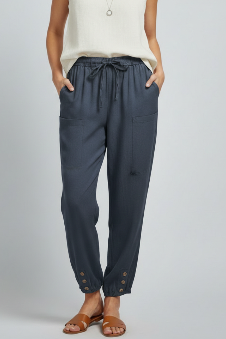 Albinia | Everyday Straight-Leg Drawstring Fit Trousers