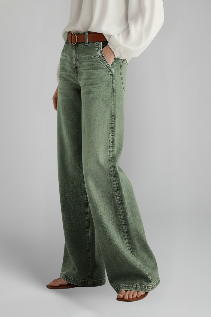 Anunciacion | Warm-Weather Wide-Leg High-Waist Fit Jeans