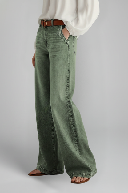 Anunciacion | Warm-Weather Wide-Leg High-Waist Fit Jeans