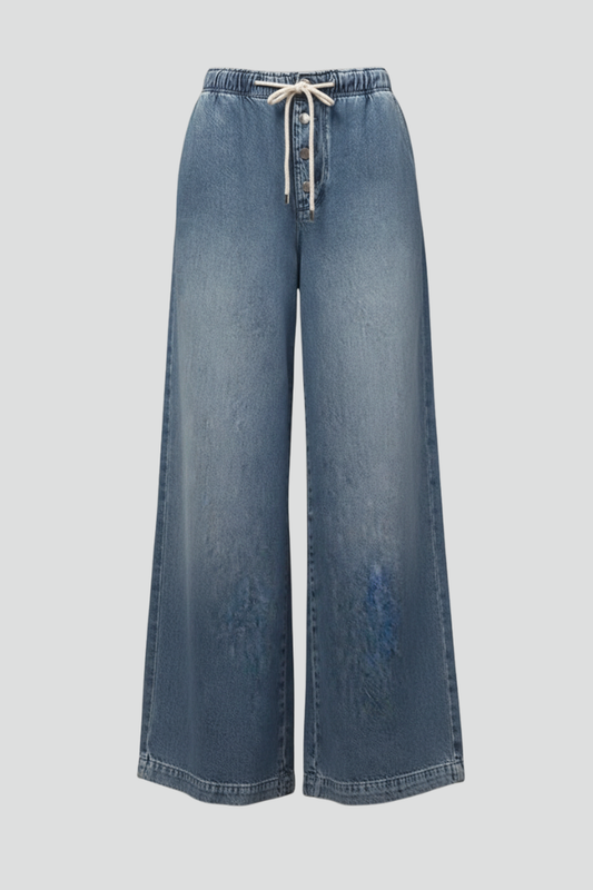Aleva | All-Day Wide-Leg Drawstring Silhouette Jeans