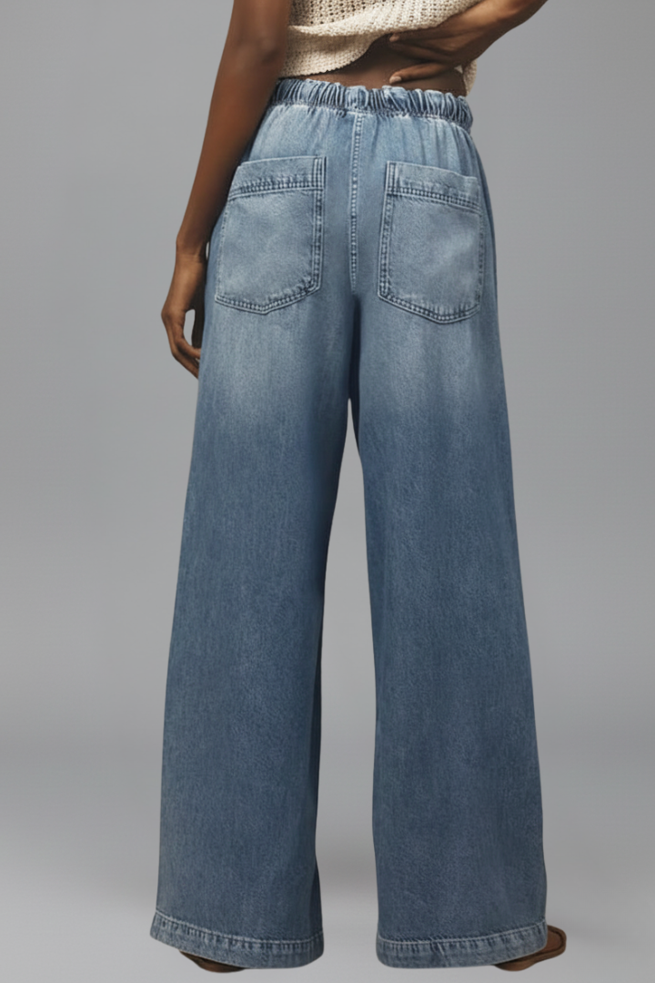 Aleva | All-Day Wide-Leg Drawstring Silhouette Jeans