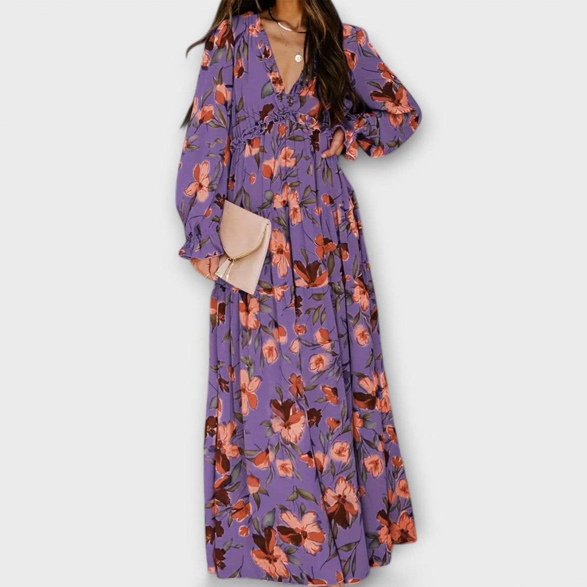 Leonia | Wardrobe-Staple Flowing Maxi Flair Dress