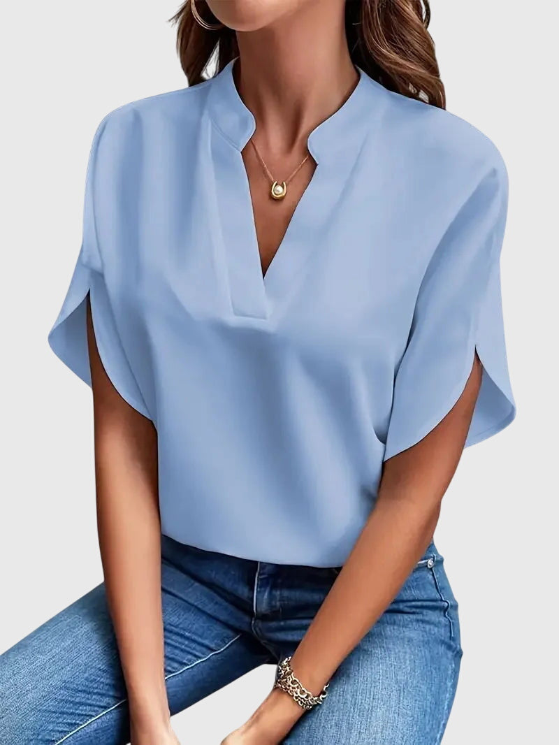 Aliverta | Desk-to-Dinner V-Neck Work Silhouette Shirt