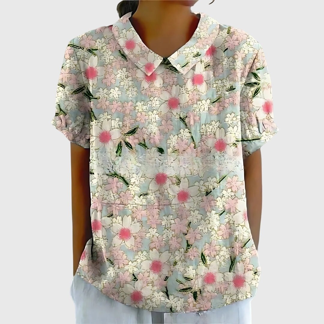 Josalynn | Airy Floral Summer Silhouette Blouse
