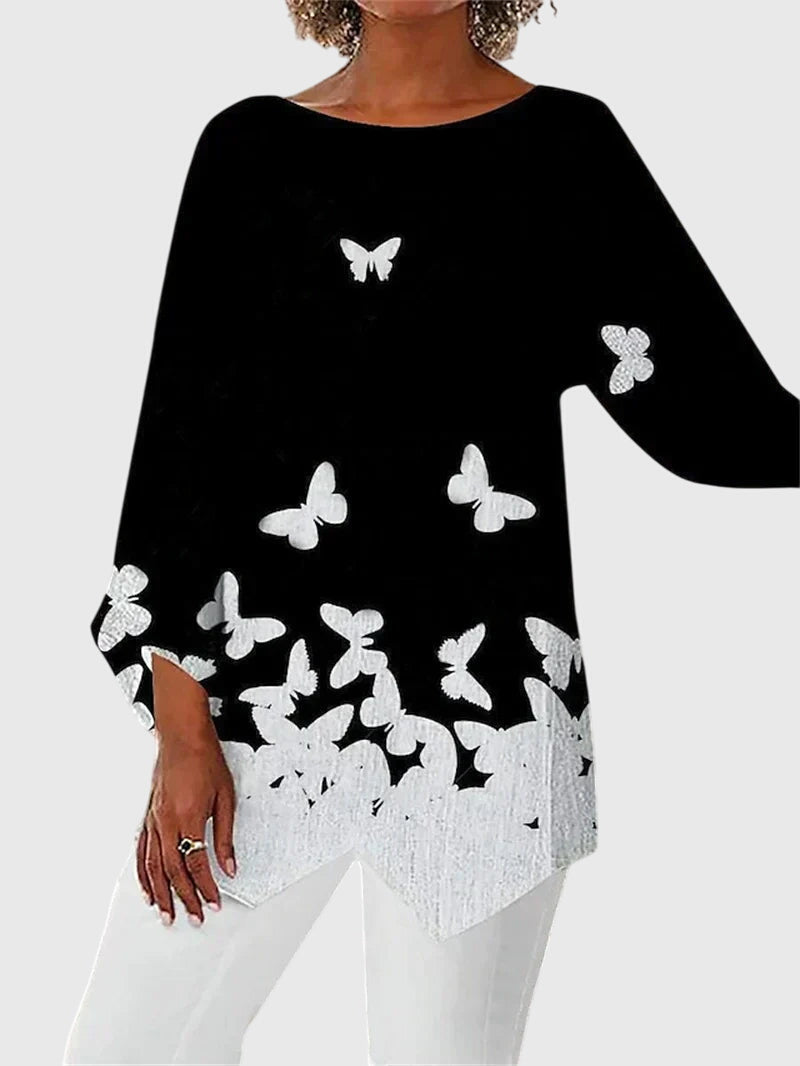 Alfreda | Warm-Weather Breathable Printed Silhouette Top