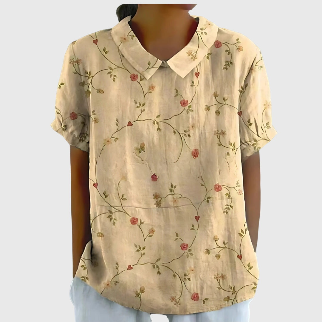 Josalynn | Airy Floral Summer Silhouette Blouse