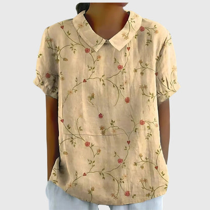 Josalynn | Airy Floral Summer Silhouette Blouse