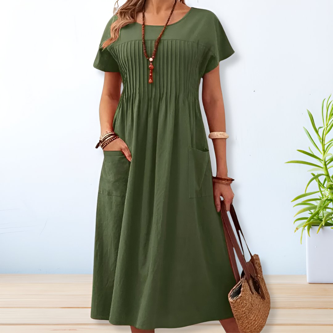 Manuela | Wardrobe-Staple Breathable Detailing Dress