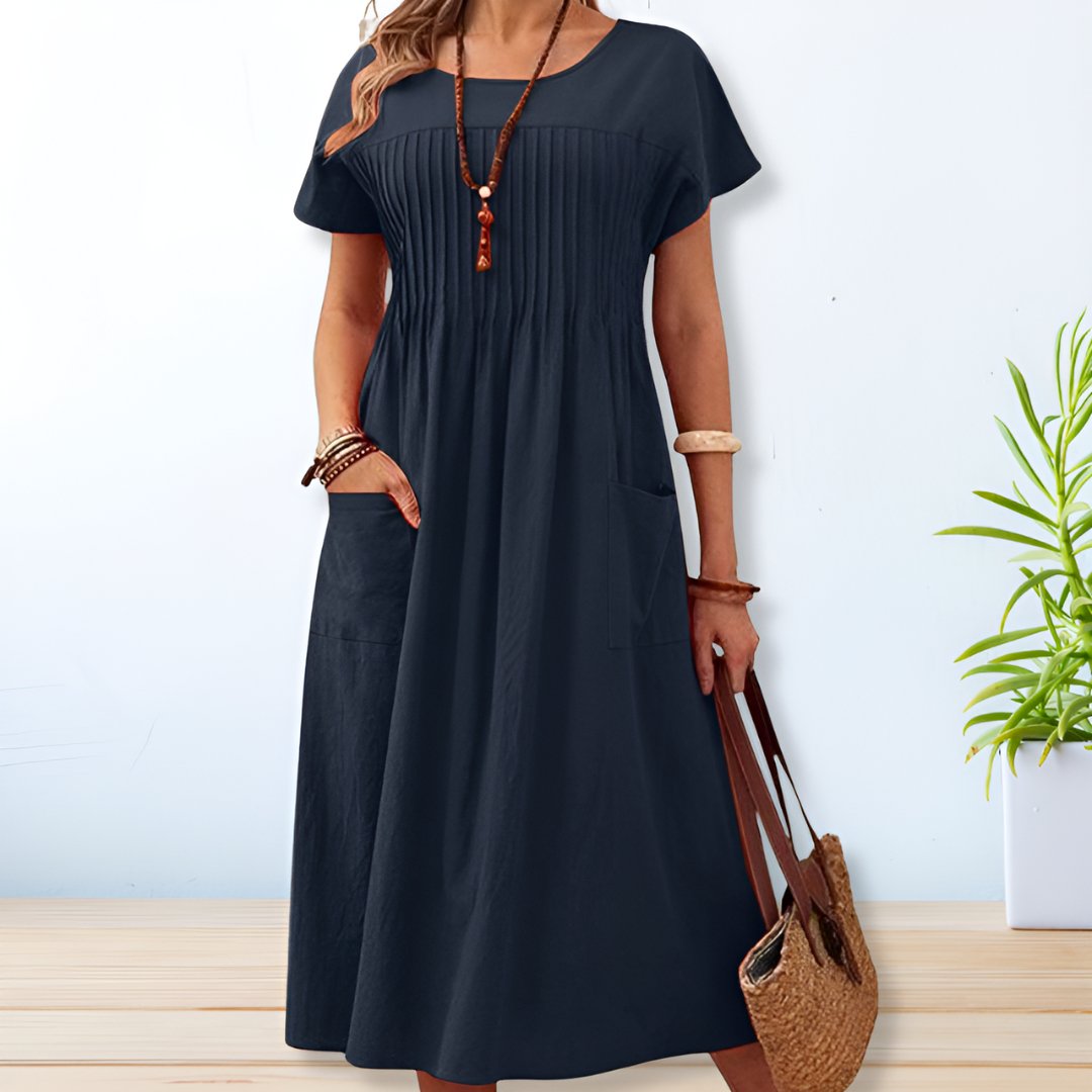 Manuela | Wardrobe-Staple Breathable Detailing Dress