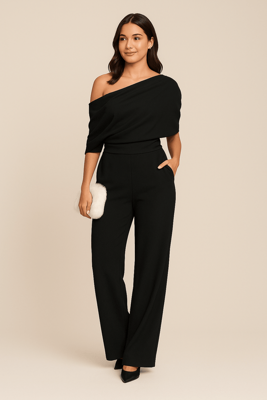 Cesarina | Occasion-Ready One-Shoulder Summer Silhouette Jumpsuit
