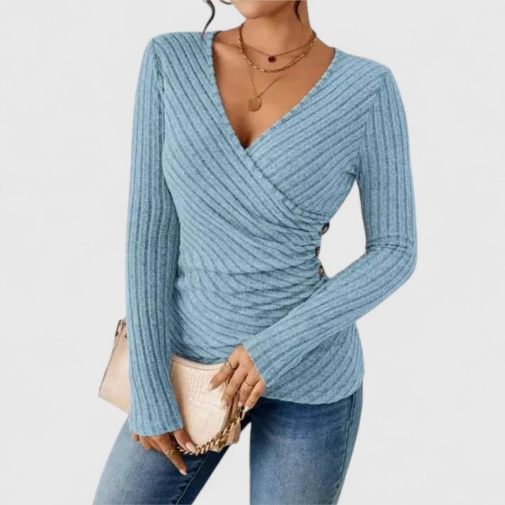 Amina | Layering V-Neck Lightweight Drape Top