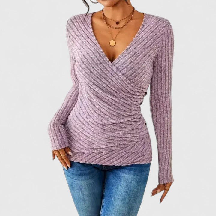 Amina | Layering V-Neck Lightweight Drape Top