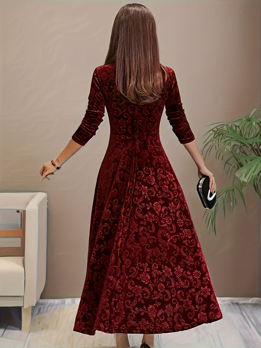 Gisella | Getaway Velvet Floral Design Dress