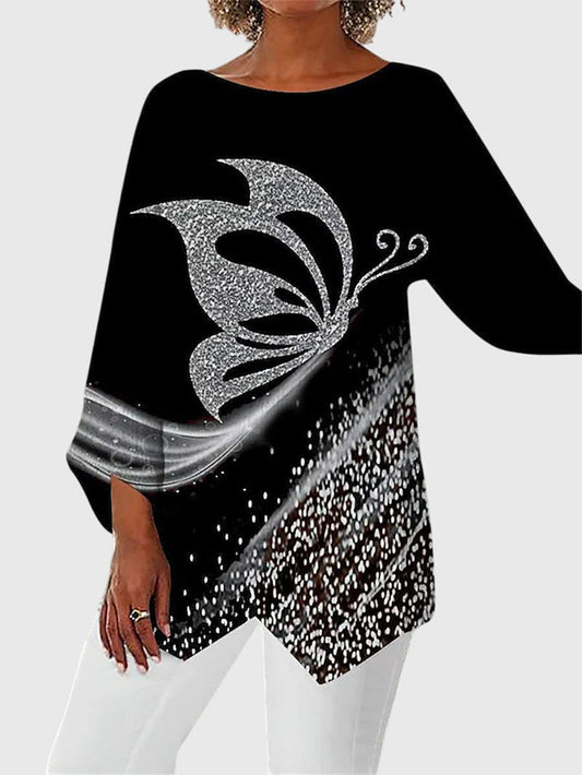 Alfreda | Warm-Weather Breathable Printed Silhouette Top