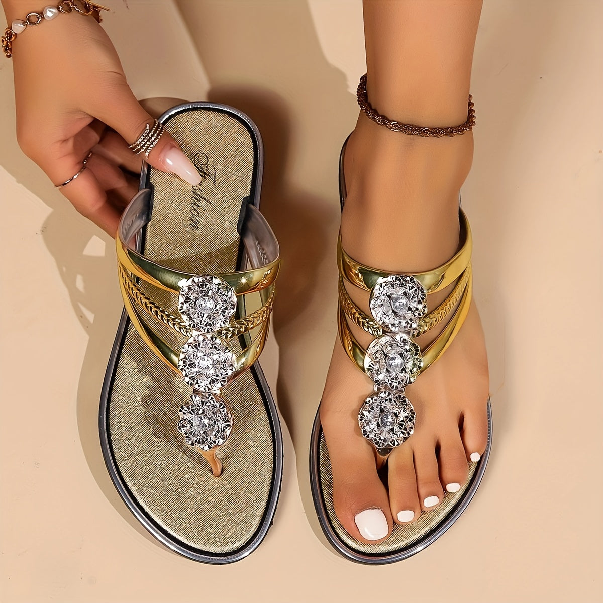 Placidetta | Poolside Sparkly Lightweight Grip Sandal