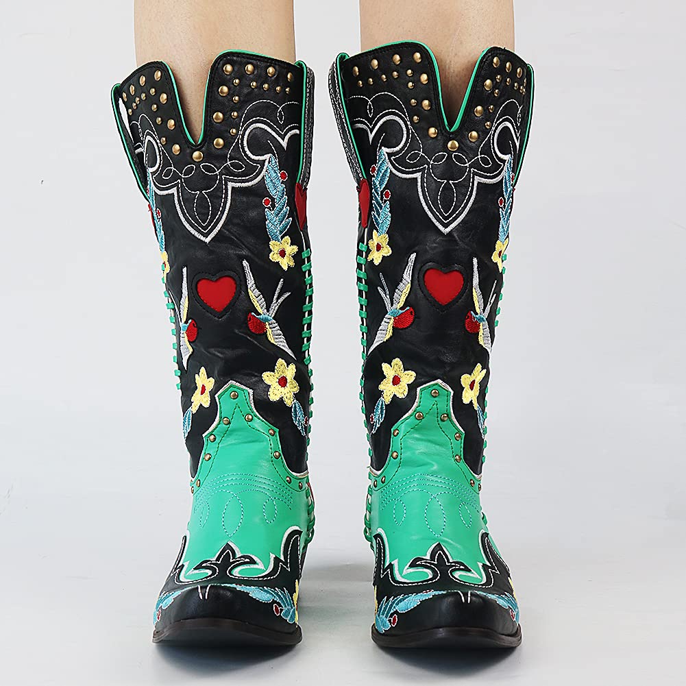 Bronwen | Autumn Embroidered Cowboy Comfort Boot