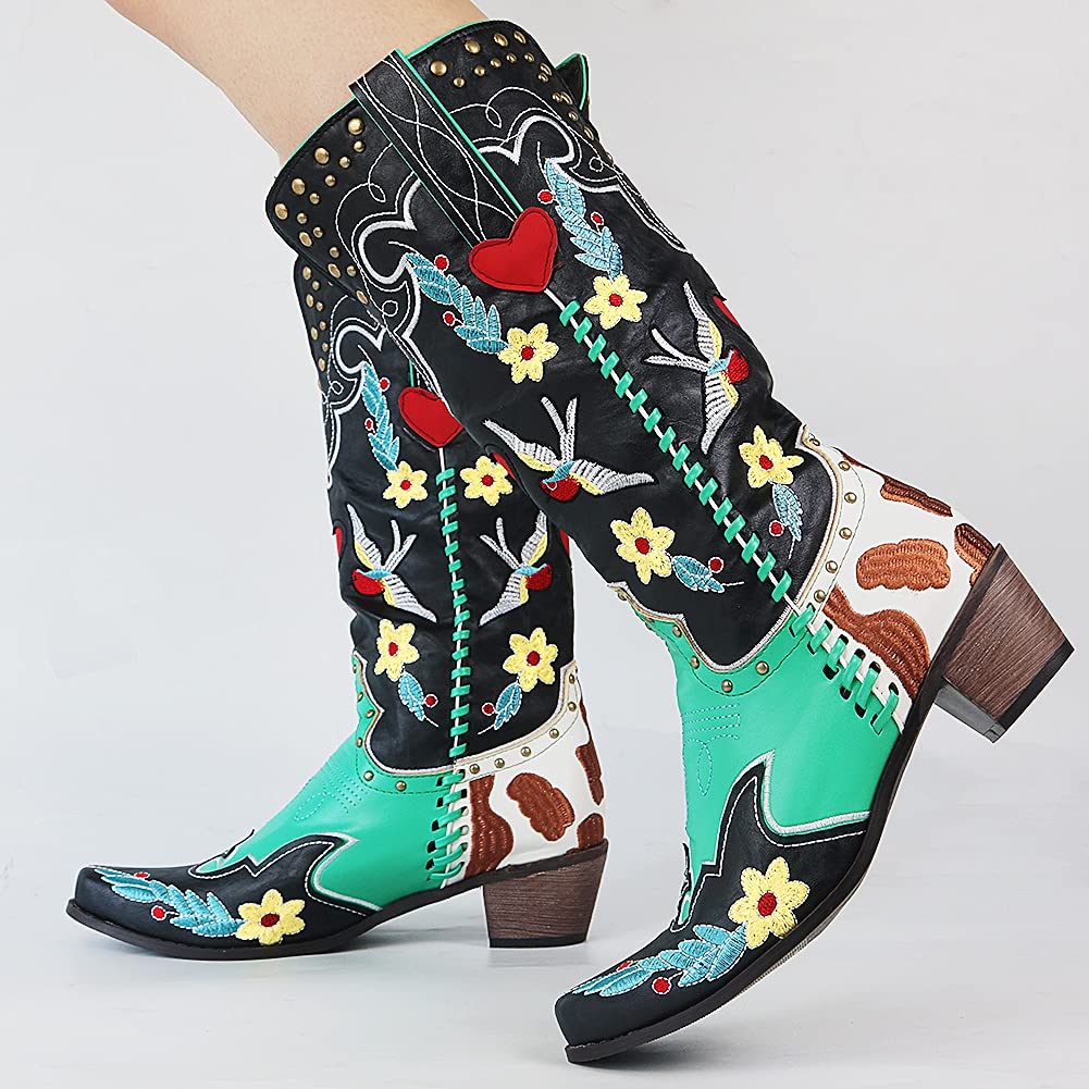 Bronwen | Autumn Embroidered Cowboy Comfort Boot