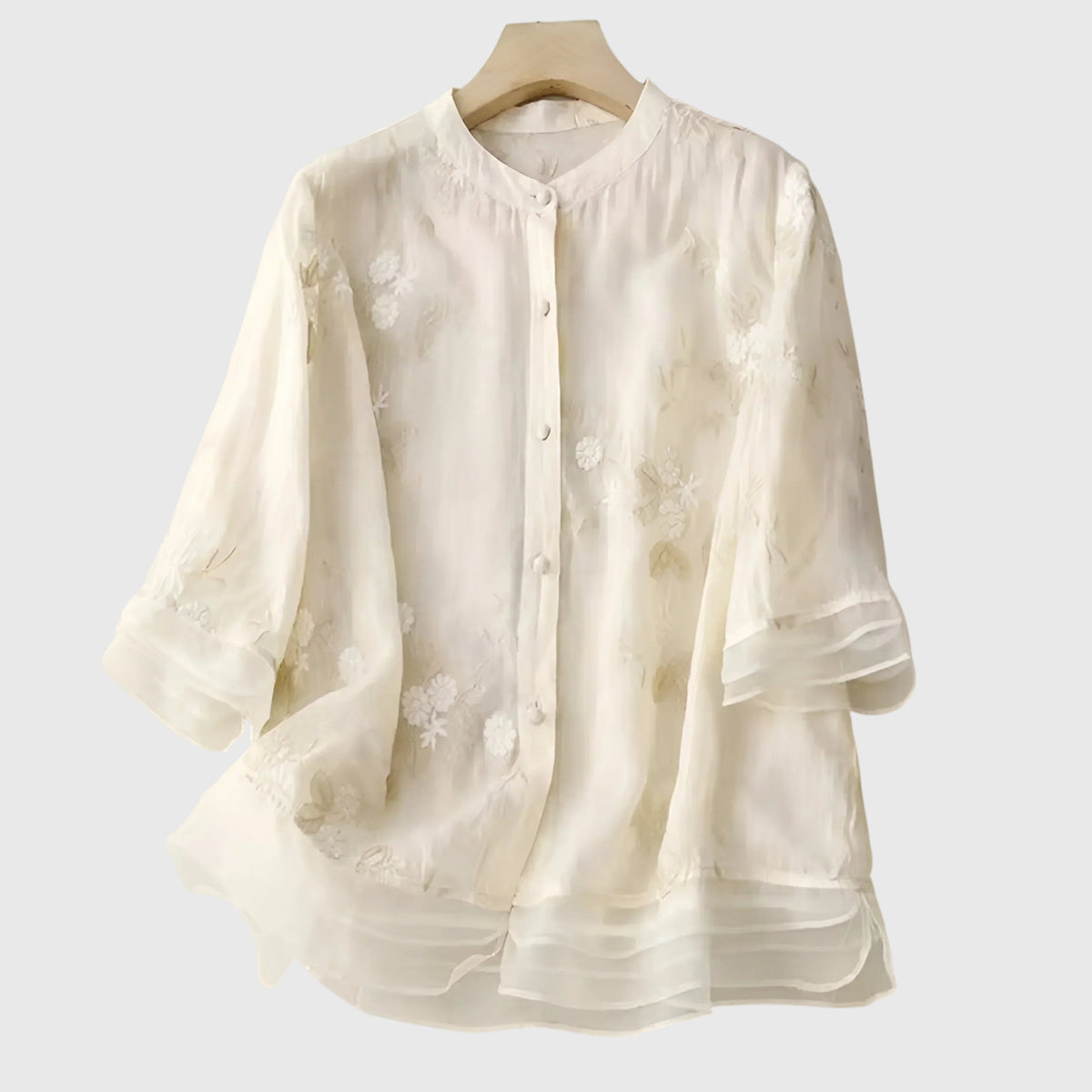 Alexina | Layering Breathable Embroidered Silhouette Top