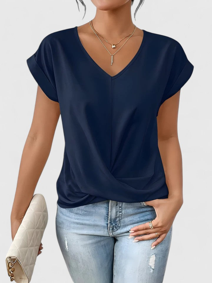 Aldea | Airy Twist-Front V-Neck Fit Top
