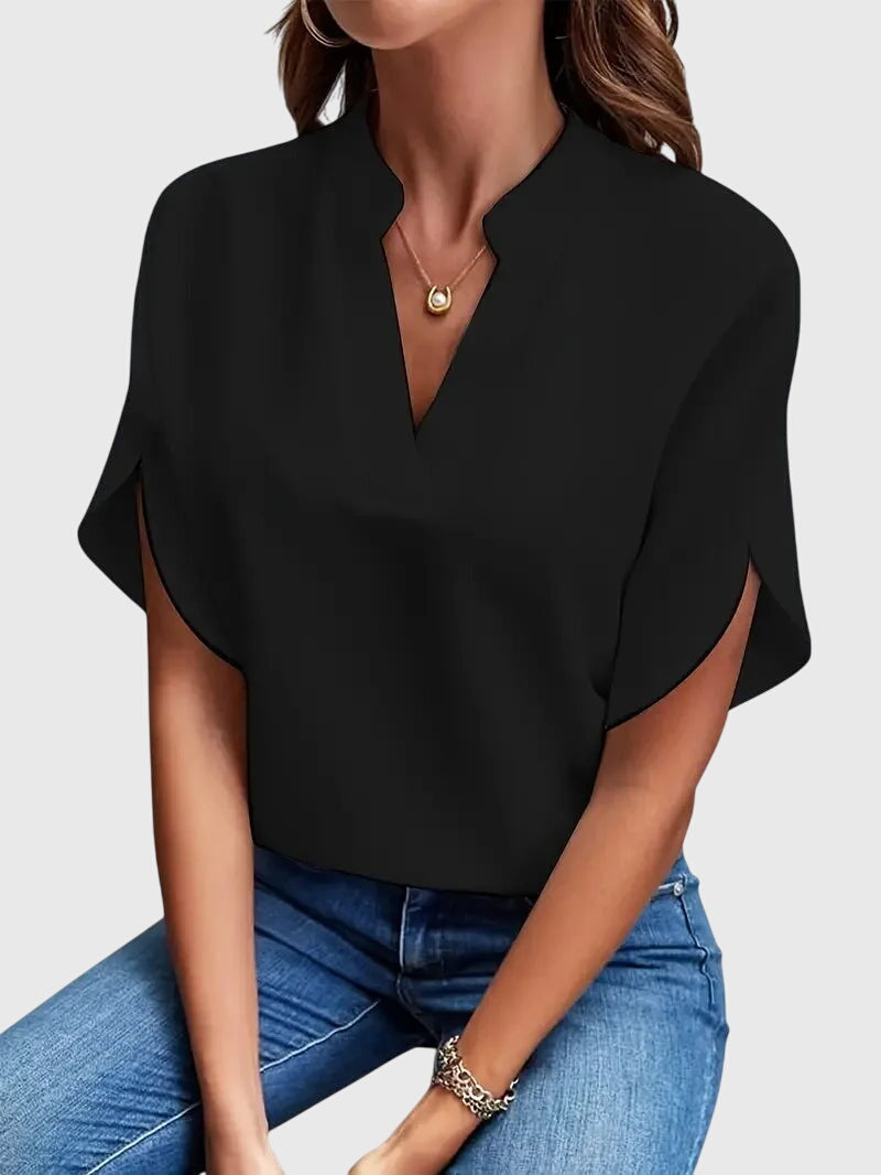 Aliverta | Desk-to-Dinner V-Neck Work Silhouette Shirt