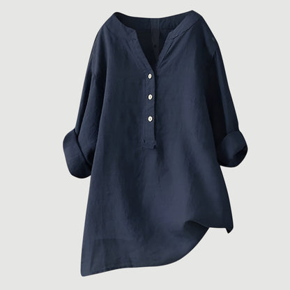 Alma | Date-Night Oversized V-Neck Fit Blouse