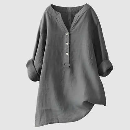 Alma | Date-Night Oversized V-Neck Fit Blouse