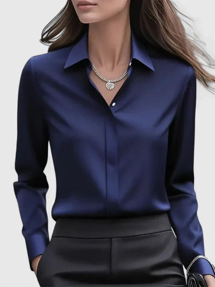 Fenella | Wardrobe-Staple Flowing Button-Up Silhouette Blouse