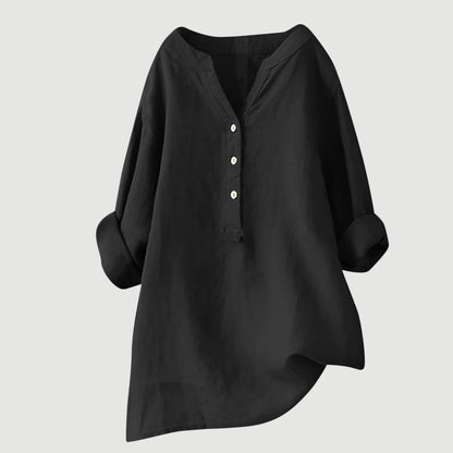 Alma | Date-Night Oversized V-Neck Fit Blouse
