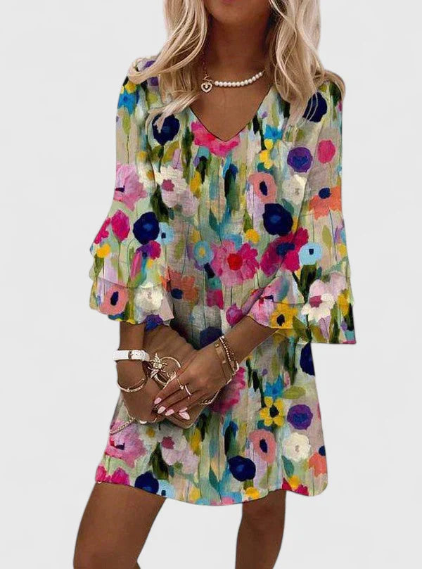 Elena | Poolside Vibrant Mini Detailing Dress