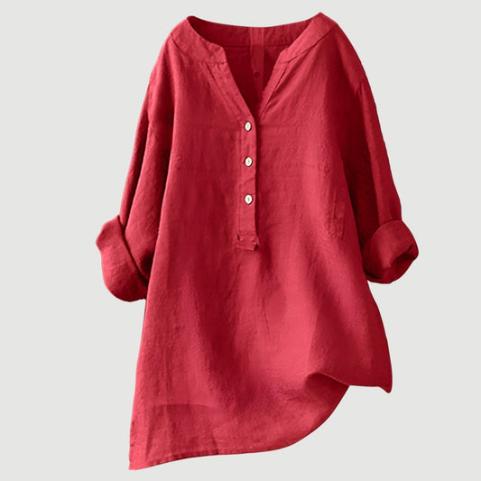 Alma | Date-Night Oversized V-Neck Fit Blouse