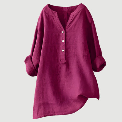 Alma | Date-Night Oversized V-Neck Fit Blouse
