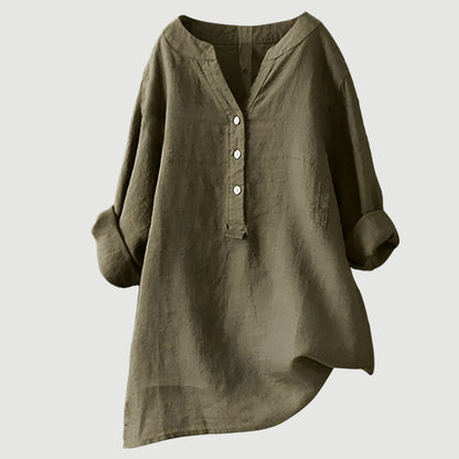 Alma | Date-Night Oversized V-Neck Fit Blouse
