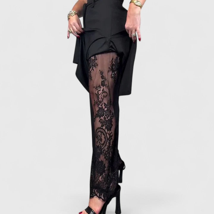 Madonna | Office-Ready Wide-Leg Lace Shape Pants
