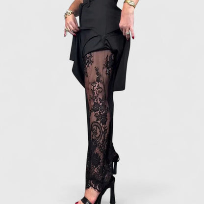 Madonna | Office-Ready Wide-Leg Lace Shape Pants