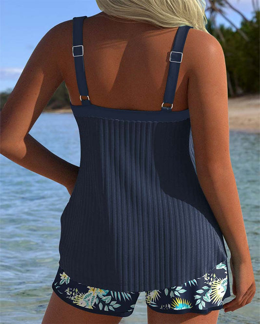 Rosaria | Holiday Tummy-Control Striped Fit Tankini