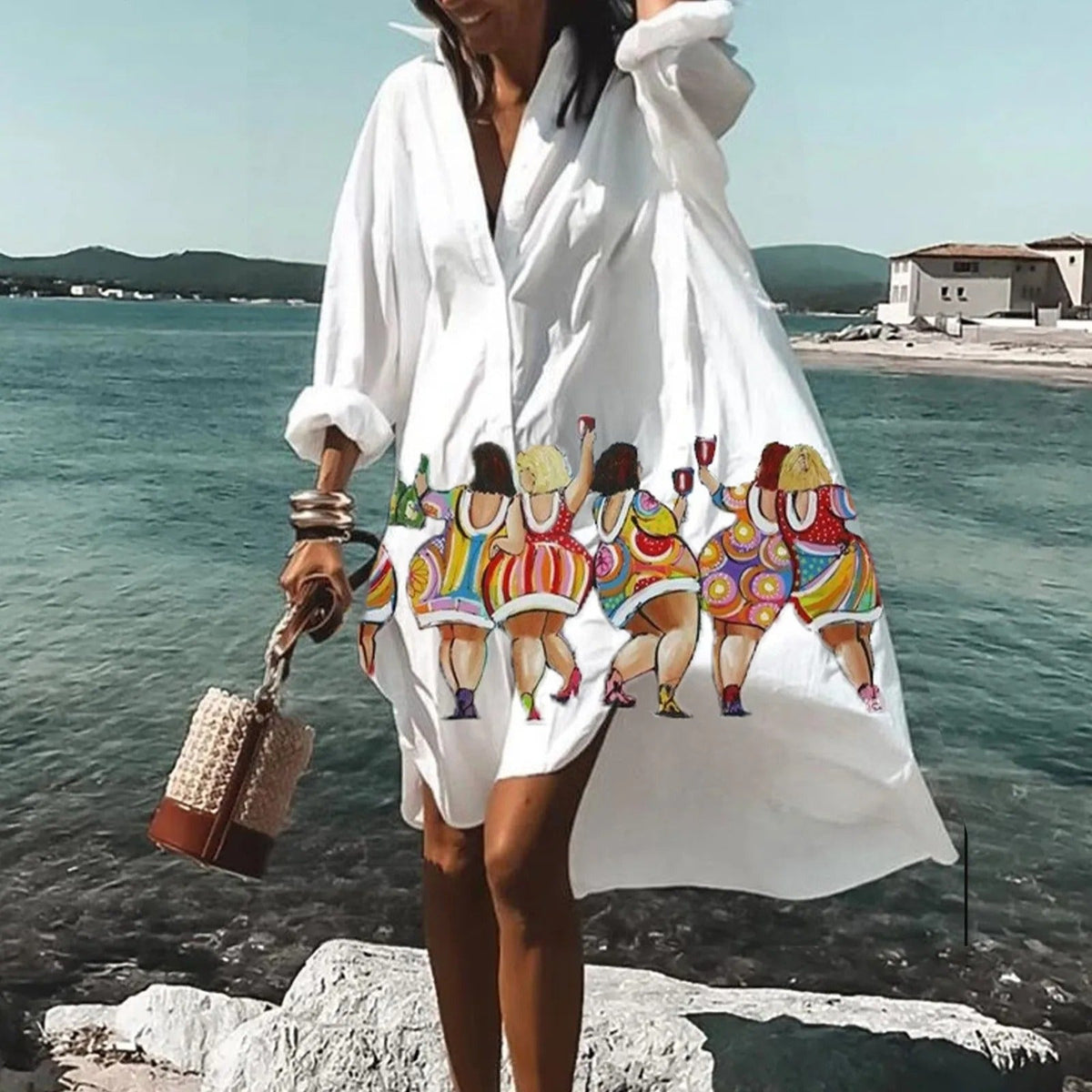Ermelina | Warm-Weather Beach Shirt Silhouette Dress
