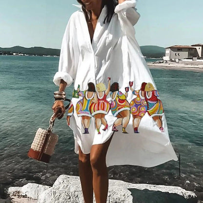 Ermelina | Warm-Weather Beach Shirt Silhouette Dress