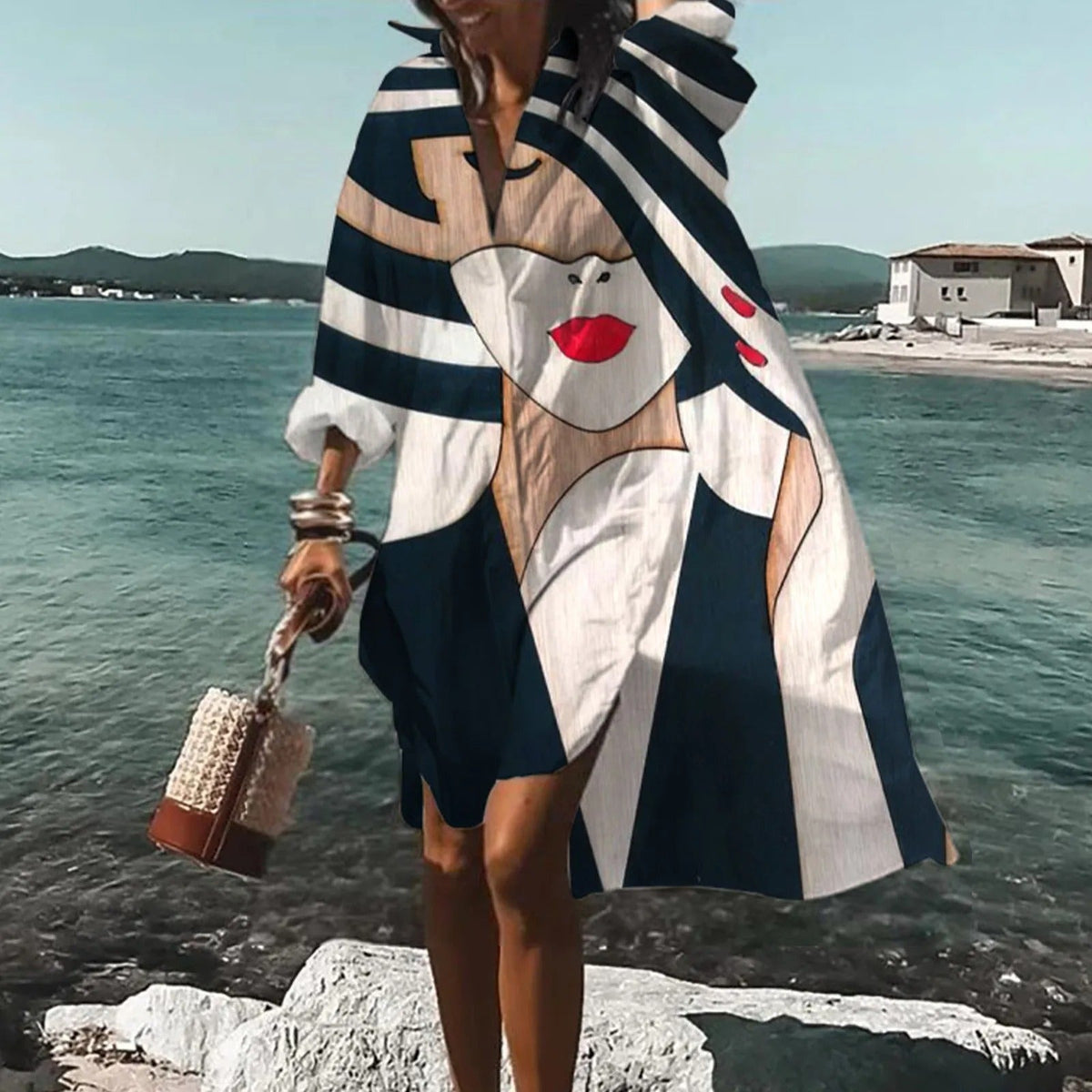 Ermelina | Warm-Weather Beach Shirt Silhouette Dress