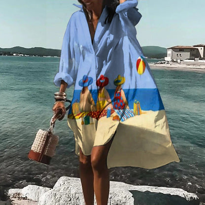 Ermelina | Warm-Weather Beach Shirt Silhouette Dress