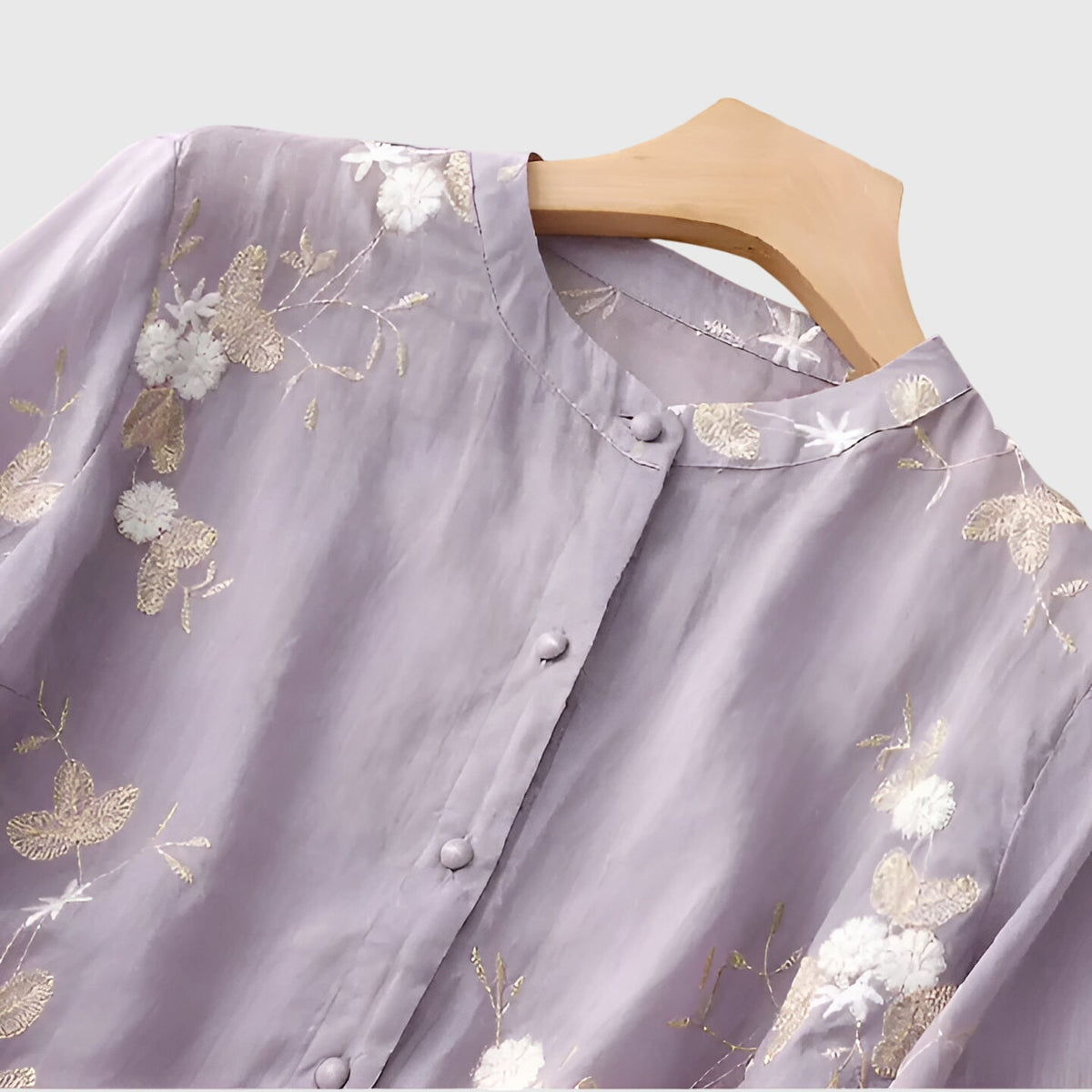 Alexina | Layering Breathable Embroidered Silhouette Top