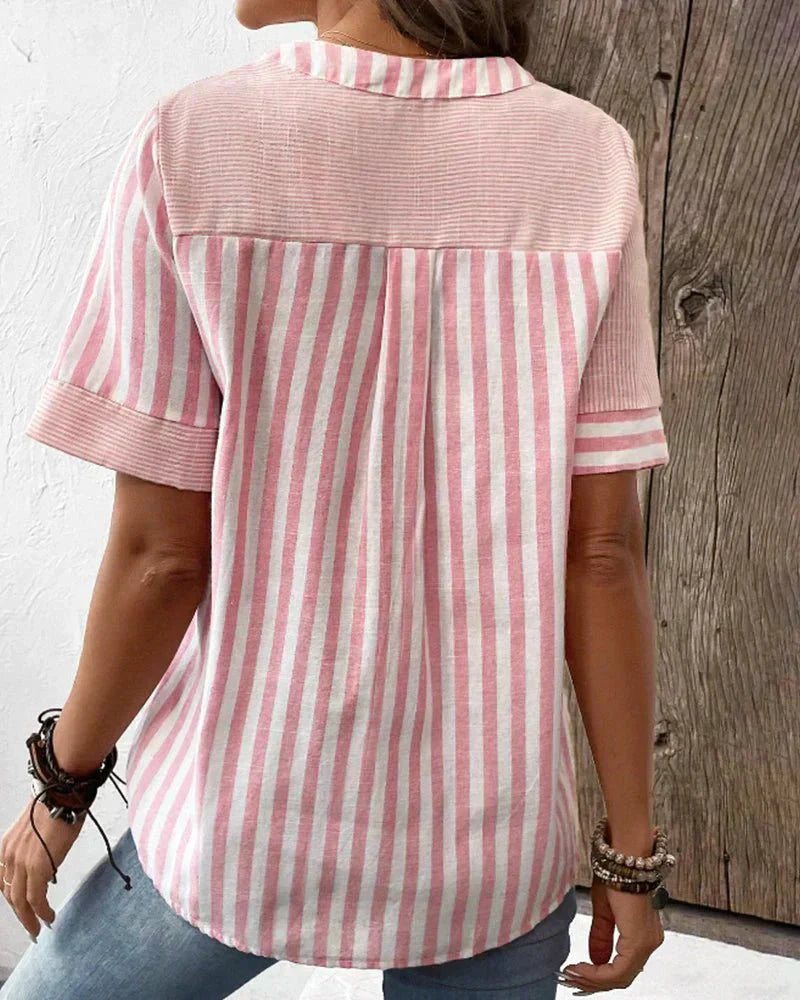 Monroe(TM) | Office-Ready Striped Drape Blouse