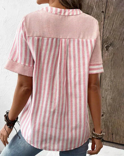 Monroe(TM) | Office-Ready Striped Drape Blouse