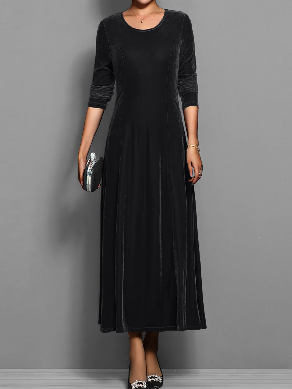 Jolanda | Brunch Velvet A-Line Flair Dress
