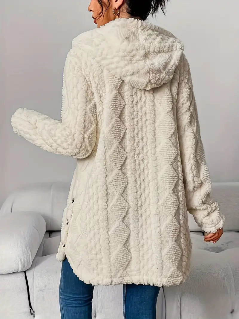 Asinda | Transitional Plush Hooded Coziness Cardigan