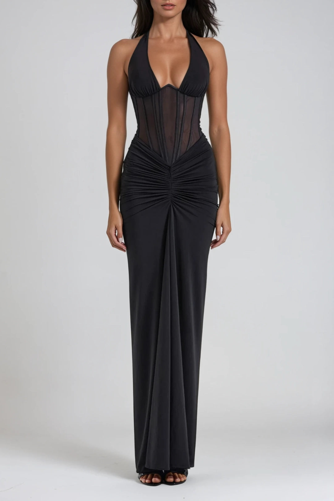 Xiomara | Feminine Halter Neck Flair Dress