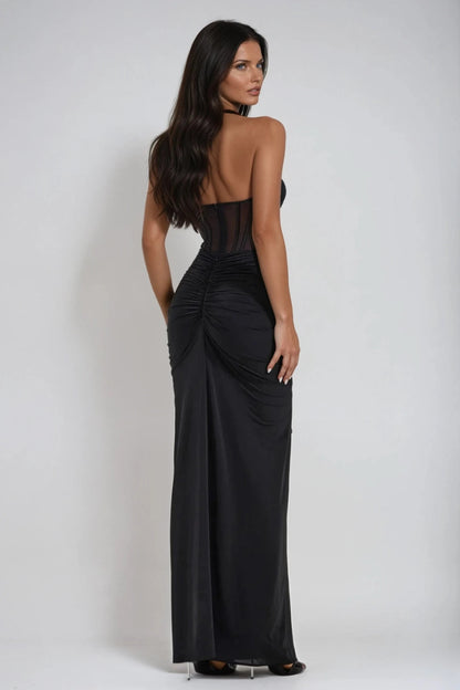 Xiomara | Feminine Halter Neck Flair Dress