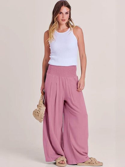 Dune | Smocked-Waistband Wide-Leg Pants